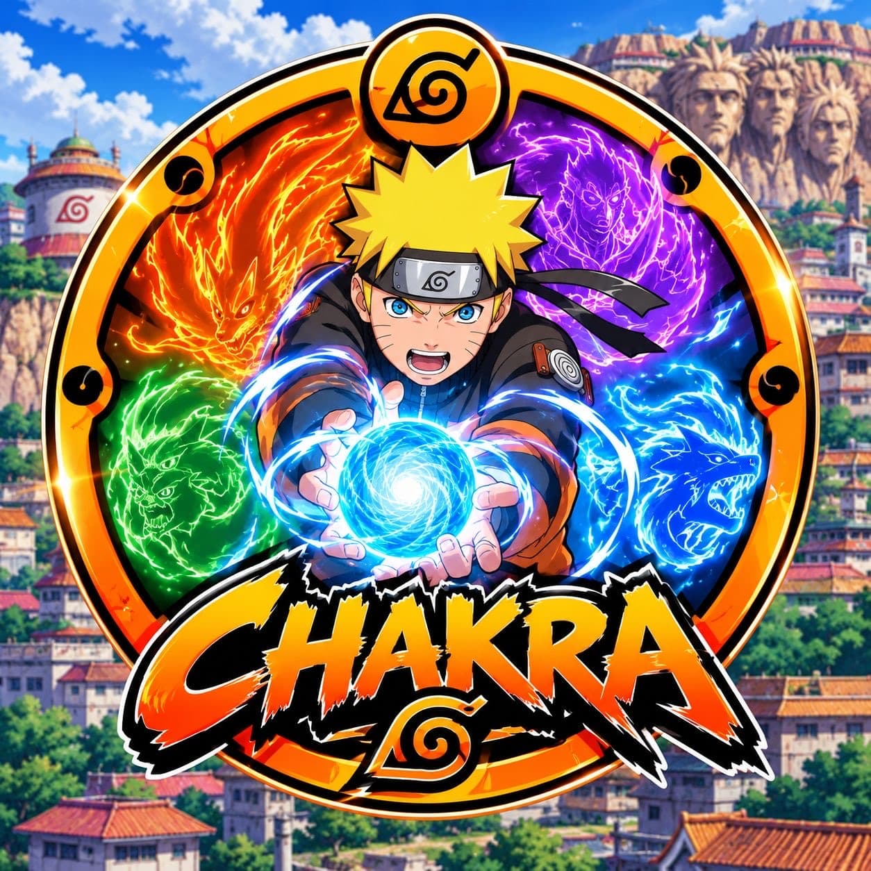 $CHAKRA coin: Naruto charging a Rasengan inside the chakra seal